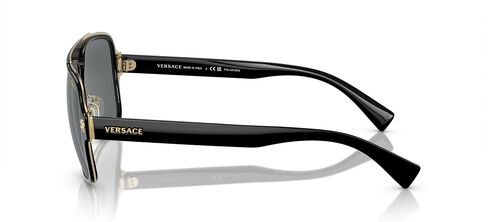 Versace Medusa Charm VE 2199 10006G Matte Black Plastic Aviator Sunglasses Silver Mirror Lens in Kuwait