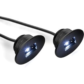 Set of 2 Bright White Marine LED Stern Lights for Bass, Lake, River, Boating, Kayak, Ocean, Sailing, Fishing, Pontoon. Flush bolt-style housing fits 1 inch hole (Black Aluminum)