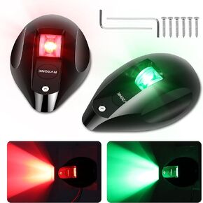 Boat Navigation Lights Bow Lights for Boats Red and Green LED Marine Navigation Lights IP67 Waterproof Led Boat Lights Bow and Stern Boat Nav Light for Pontoon,Yacht, Boat (Black)