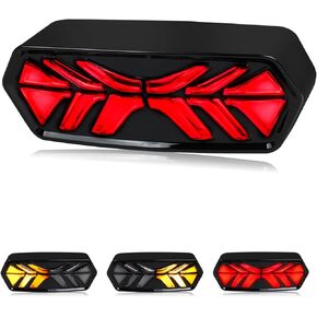QUASCO LED Brake Tail Light Integrated Sequential Rear Turn Signals Motorcycle Taillight Assembly Compatible with Honda Grom MSX125 CB650F CB650R CBR650F CTX700N, Smoked Lens