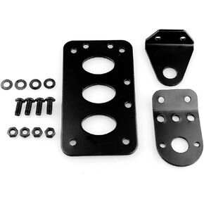 KIMISS Motorcycle Brake Tail Light License Plate Side Mount Metal Bracket (Black)