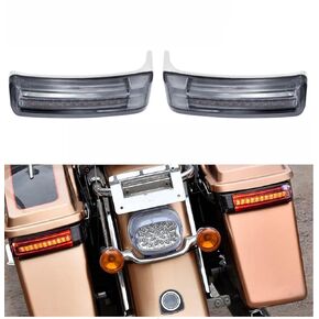 TDZ 2014-2022 Saddlebag Tail Lights Run Brake LED Turn Signal Lamp Fit for Harley Touring Street Gilde Road Gilde Road King Electra Glide Ultra Limited (Chrome Smoke)