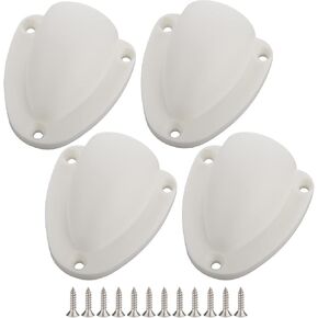 4 Pcs Nylon 2-1/2" Marine Wire Cable Vent Cover, Clamshell Vent for Boat, Smooth Edge Thickness 1/8", Wire Vent Cover, Clamshell Vent, Free Installation Screws, White