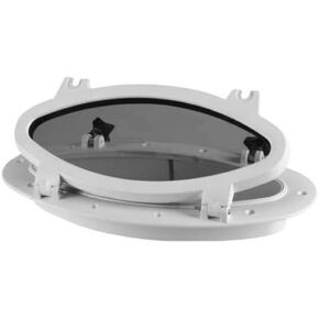 Seaflo Boat Oval Shape Porthole Window With White ABS Plastic Trim Port Hole