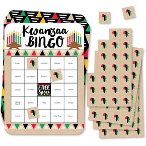 Big Dot of Happiness Happy Kwanzaa - Bingo Cards and Markers - African Heritage Holiday Party Bingo Game - Set of 18 in Saudi Arabia
