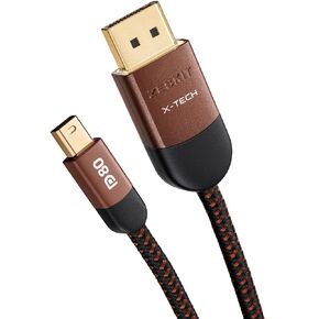 Zeskit 80Gpbs DP 2.1 DP80 Certified Mini Displayport to Displayport Cable (3ft/1m)