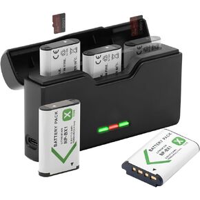 NP-BX1 Battery（2 Pack） and 3-Channel USB Battery Charger Set for Sony NP-BX1 /M8 Cyber-Shot ZV-1 ZV-1 II HX90V HX95 HX99 DSC-HX80 RX1 RX1R II RX100 (II/III/IV/V/VA/VI/VII) HDR-AS50 FDR-X3000