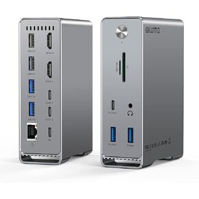 MacBook Pro Docking Station, 14-in-2 Dual USB C Docking Station Dual Monitor for MacBook Pro (Not M1/ M2) MacBook Air Dock with Dual 4K HDMI 60Hz, 10Gbps USB, RJ45, Audio, SD/TF Slots, 87W PD