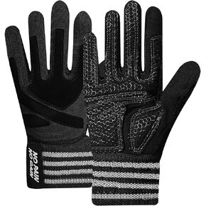 FINGER TEN Weightlifting Workout Gloves Full Half Finger with Wrist Strap Support, Padded Grip for Weight Lifting Gym Fitness Exercise Training Men Male