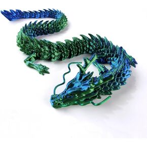 3D Printed Dragon - Articulated and Posable Toy for Car Decoration - Strikingly Realistic Dragon crystal Figure gifts (Gold)