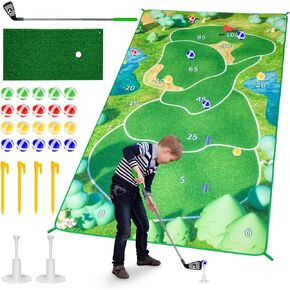 Golf Chipping Game Mat, Casual Golf Play Fun Mat, Chipping Practice Game Golf Game Set for Adults and Children Indoor and Outdoor Parties