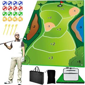 Golf Chipping Game, 6x4 Ft Upgrade Felt Fabric Giant Size Target Chipping Golf Game Mats, Golf Practice Equipment Golf Gifts Games for Indoor Outdoor Adults Family Kids (No Club Included)