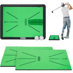 Golf Swing Training Mat with Replaceable Impact Surfaces - Path Feedback Practice Mat, Includes 3 Replacements and 2 Indoor Training Balls for Enhanced Golf Swing Skills