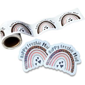Freshie Sticker Smells Like Freshie Mail Care Instructions Leopard Rainbow | 100 pcs roll | 3x2" for Silicone Mold Aroma Bead Scent Customer Package Warning Label