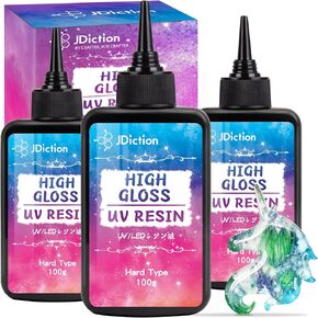 JDiction UV Resin, High Gloss 100g UV Resin Clear Solar Cure Sunlight Activated Glue Hard UV Resin Kit for Jewelry Making, Casting and Coating, DIY Crafts, Resin Art Supplies