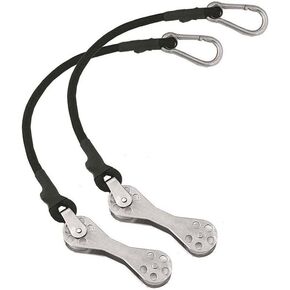 TACO Marine COK-0022-2 Shock Cord with Double Pulley - 12", Pair , Black , Standard