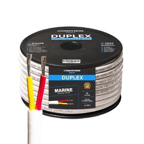 14/2 AWG UL 1426 (The Real Thing) Duplex Round Marine Wire - Tinned Copper Boat Cable - Red/Yellow - 20 Feet - White PVC Jacket
