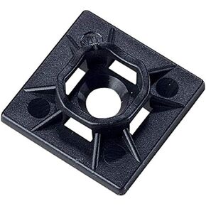 Ancor 199236 Cable Tie Mount, Black, Adhesive Lined, 25pc