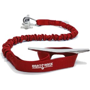Boat Lines & Dock Ties Bungee Boating Dock Ties, One Loop and Hook, Pack of Two, Made in USA (Black, 30 inch Hook & Loop)