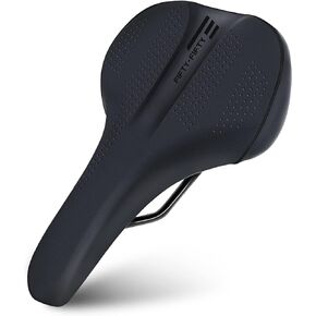 FIFTY-FIFTY Mountain Bike Saddle, Comfortable Memory Foam Bike Seat, Soft Waterproof Bicycle Seat for Men and Women, Compatible with MTB, Road Bike, E-Bike