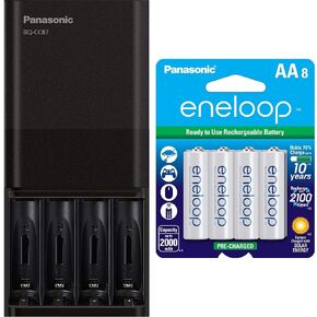 Panasonic eneloop pro Battery Charger + eneloop AA Rechargeable Batteries (8-Pack)