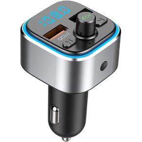 جهاز إرسال راديو FM يعمل بالبلوتوث للسيارة مع شاحن ومستقبل الصوت ومحول ولاعة السجائر ومشغل الموسيقى ومجموعة السيارة بدون استخدام اليدين لهواتف iPhone وسامسونج وأندرويد المحمولة in Kuwait