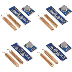 4Sets 433MHz Ask STX882 SRX882 Wireless Remote Control Transmitter and Receiver Module Kit STX882+SRX882 with Copper Spring Antenna