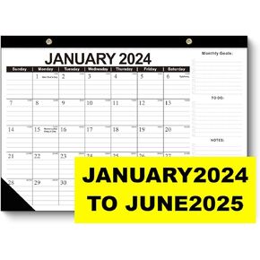 Kyweel 2024-2025 Desk Calendar, 12 Month Desk Calendar/Wall Calendar Combo, 17" x 12", July 2024-June 2025, Highlight Holidays, Planning Calendar, Thick Paper