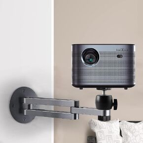 Projector Wall Mount Foldable Aluminum Alloy Projector Wall Mount Stand, 360 Degrees Rotation, Up and Down 45 Degrees, Metal Projector Ceilimg Mount Holder