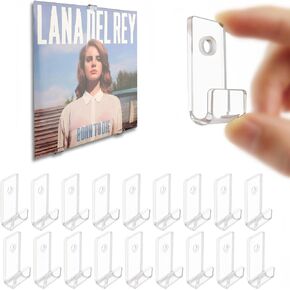 BiJun الفينيل سجل عرض الرف جدار جبل، 18 حزمة الحد الأدنى الاكريليك الفينيل حامل جدار عرض موقف سجل رفوف الألبوم عرض الحائط لLP، CD، مجموعة البطاقات، مجلة في مكتب المنزل in Kuwait