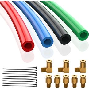 for 13 15 18 Eaton Fuller Transmissions Air Line Kit, 4 New 12" 5/32 Air Lines with 4 Air Line Shift Knobs & New Push-in Fittings for Changing from Shift Knob to Transmission Air Shift Valve