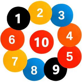 Poly Spot Floor Markers Anti Slip Sport Dots Numbered Numbered Floor Spot Agility Carpet Markers for for Drills Training Soccer Football Basketball Kids School Teaching Game Playing