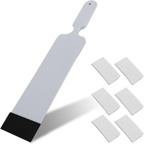 Long Reach Handle Window Tint Squeegee Long Paddle Scraper Car Interior Windshield Wipers with 6 Extra Replacement Felts for Auto Film Install