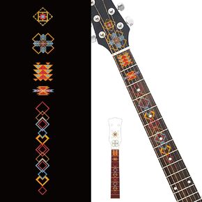 Guitar Fret Markers Guitar Neck Fretboard Stickers Geometry Tribal Totem Decals DIY Guitar Decor Gifts for Electric Bass Player Acoustic Guitar Decorations Musical Instrument Shop Supplies