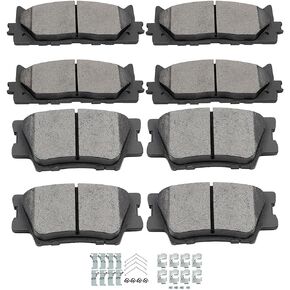 SCITOO Ceramic Front Rear Disc Brake Pad Set fit for 2013-2018 for LEXUS ES300h, 2007-2018 for LEXUS ES350, 2008-2018 for TOYOTA Avalon, 2007-2017 for TOYOTA Camry
