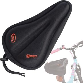 Gel Kids Bike Seat Cushion Cover, Anti-Slip Child Bike Seat Cover Comfortable Adjustable Small Bicycle Saddle Pad, 9'' X 6''