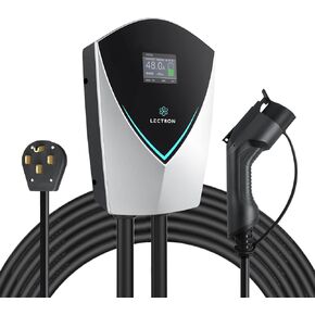 Lectron V-Box 48 Amp Electric Vehicle Charging Station - Powerful Level 2 EV Charger (240V) with NEMA 14-50 Plug/Hardwired - Energy Star and ETL Certified for J1772 EVs