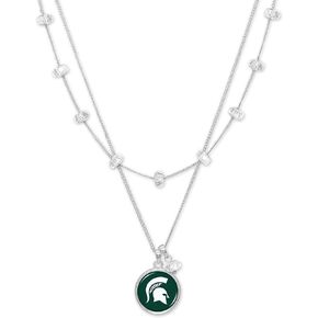 Michigan State Spartans Ivy Necklace Silver Chain Jewelry Gift MSU