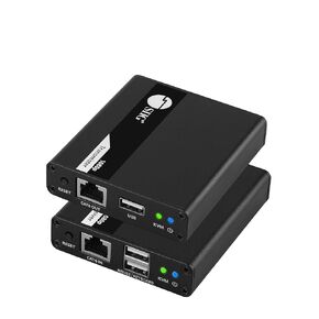 SIIG 4K@30Hz HDMI and USB KVM Over CAT6 IP Extender, HDMI Loopout, 2X USB 2.0 Keyboard/Mouse, Support One TX to Multiple RX via Ethernet Switch, Near Zero Latency, 328ft (CE-H25H11-S1)
