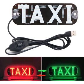 YSY Taxi with USB Light 2 colors Sign 5-6V Led Windscreen Cab indicator Lamp Signal Light Windshield Lamp (Blue and Green, USB Switch)