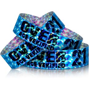 Ferraycle 500 Pcs Over 21 Plastic Wristbands Party Wristbands for Events Wristbands Plastic Bracelets Wristbands Waterproof Wrist Bands Arm Bands for Events Concerts (Black)