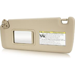 Beige Driver Left Side Sun Visor Replacement Compatible with 2004 2005 2006 2007 Toyota Highlander Replace 74320-48260-A0 74310-48220-A0 in Kuwait
