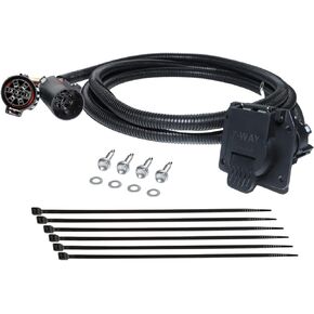 Truck Bed 7-Pin Trailer Wiring Harness Extension 7ft for Chevy Silverado, for Ford F150 F250 F350, GMC Sierra, GM, Ram 1500 2500 3500, Nissan Titan, Toyota Tundra, 5th Wheel or Gooseneck Trailer