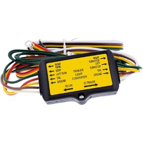 United Pacific 90620 Trailer Light Converter for Trailers, 5-Wire System to 4-Wire System, 18G Bonded Wire w/Flat 4-Way Female Connector - ONE Unit