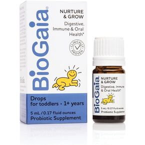 BioGaia Nurture & Grow Toddler Probiotic | Ages 1+ | Liquid Probiotic | Allergen-Free | Triple-Benefit Probiotic for Kids | Digestive Health, Immune Support & Oral Health Protection | 25-Day Supply
