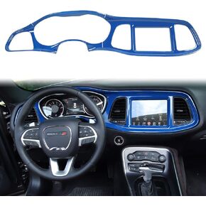 Voodonala for Challenger Center Consoles Dash Board Dashboard Instrument Protecter Cover Trim Garnish for 2015-2024+ Dodge Challenger Interior Accessories ABS Blue, 4pcs