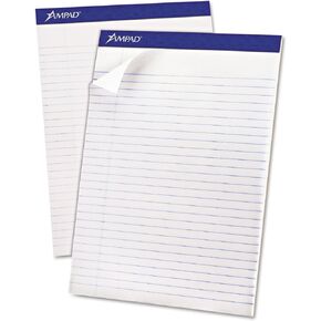 Ampad TOP20170 20-170 Evidence Recycled Perforated 8-1/2x11-3/4 Wide Rule Pads, Margin, White, 50 Shts, 12 Per Pack