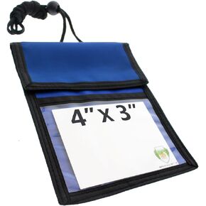 Specialist ID 2 Pack - Travel Passport Wallet - 4 x 3 Display Window - Adjustable Lanyard w/Pen Slots and 3 Pockets for Money, Ticket, Document (Black)