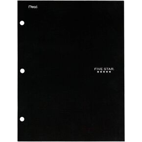 Five Star 4 Pocket Folder, 2 Pocket Folder Plus 2 Additional Pockets, Black (72093)