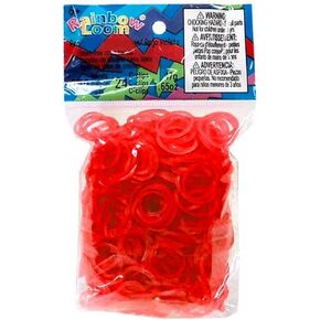 Official Rainbow Loom 600 Ct. Rubber Band Refill Pack *JELLY* RED [Includes 25 C-Clips!]